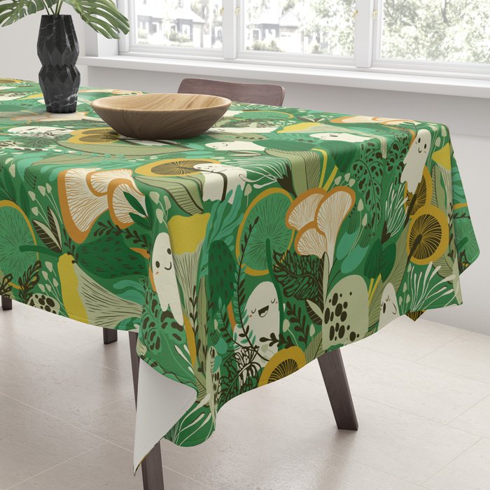 Ghost Forest Green Tablecloth Gallery Image 3