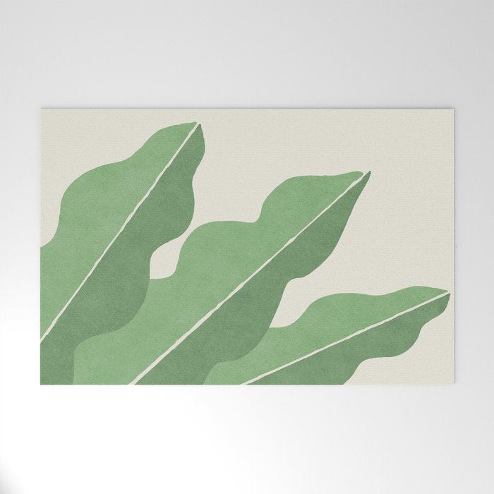 Color Block Abstract Leaf - Green Welcome Mat Gallery Image 1