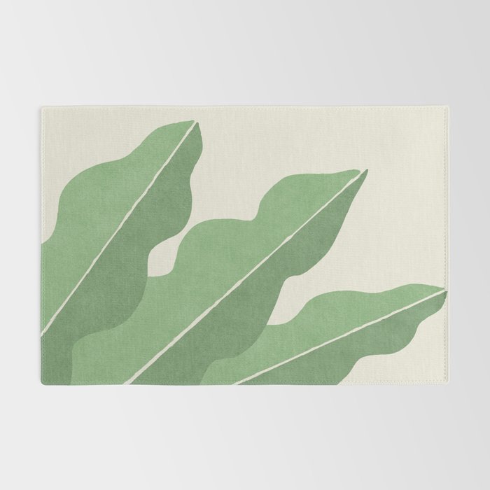 Color Block Abstract Leaf - Green Rug Gallery Image 2