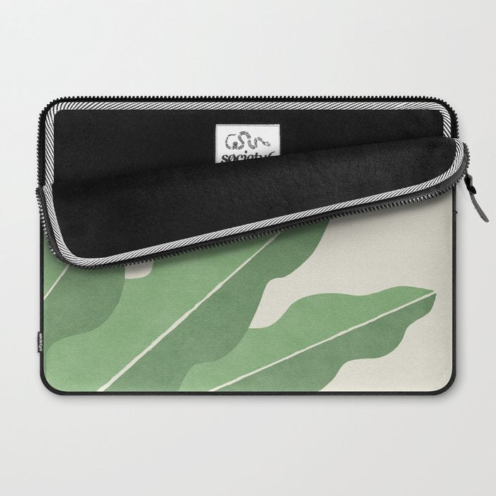 Color Block Abstract Leaf - Green Laptop Sleeve Gallery Image 2