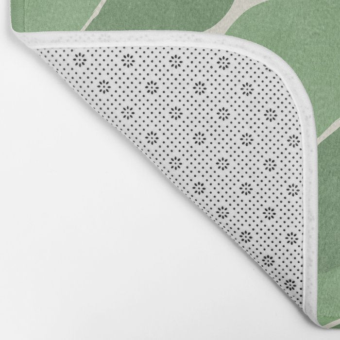 Color Block Abstract Leaf - Green Bath Mat Gallery Image 2
