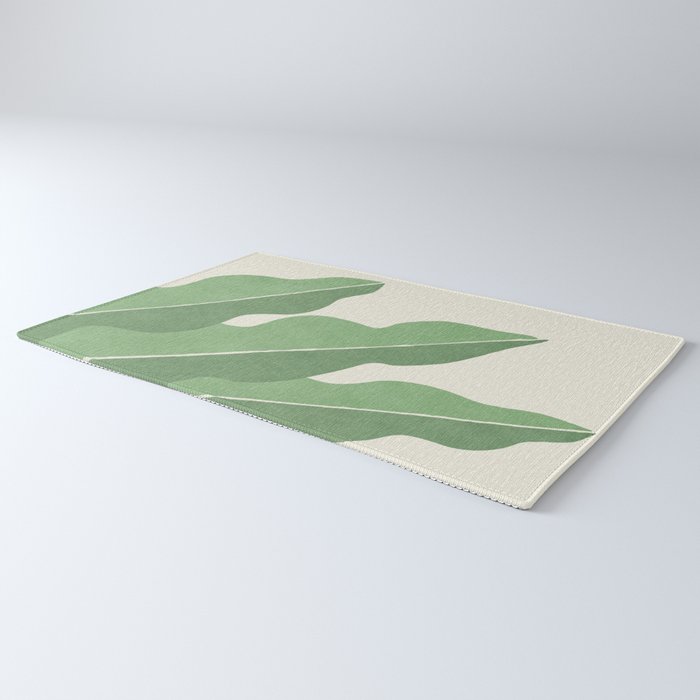 Color Block Abstract Leaf - Green Rug Gallery Image 3