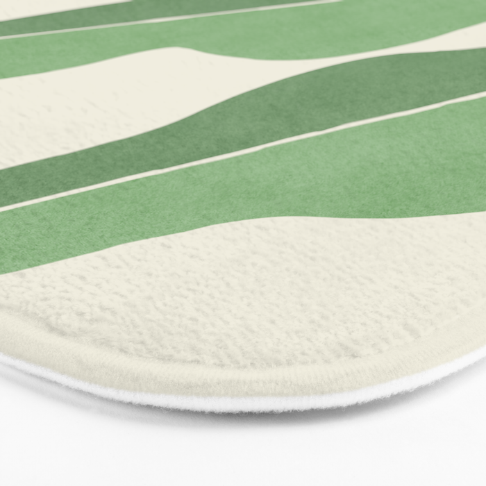 Color Block Abstract Leaf - Green Bath Mat Gallery Image 3