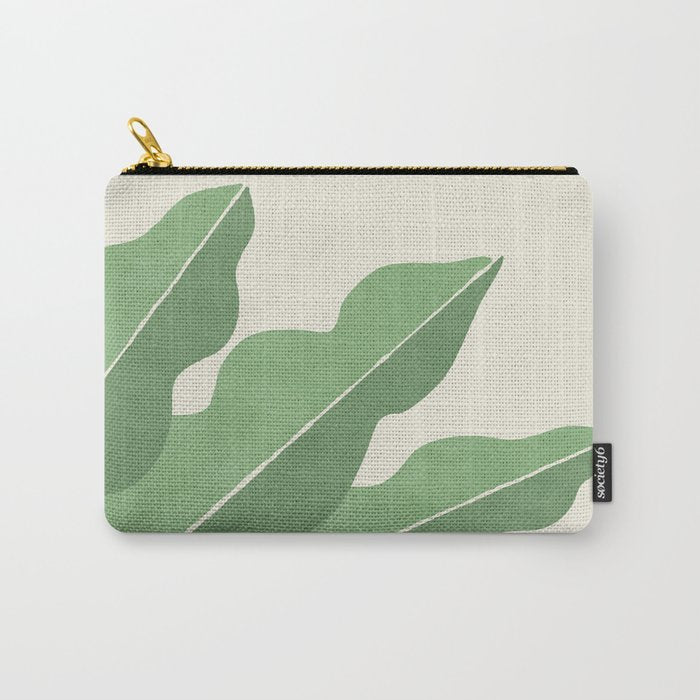 Color Block Abstract Leaf - Green Carry All Pouch Gallery Image 1