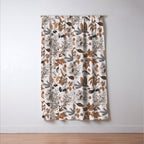 Autumn Mood Vintage Botanical Pattern Brown Window Curtain Gallery Image 3