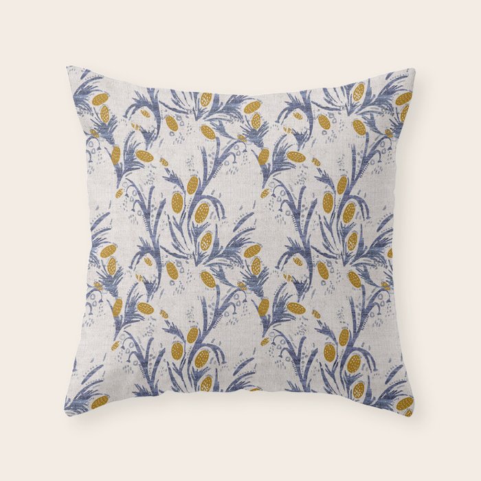 FRENCH LINEN THISTLE Throw Pillow Gallery Image 6