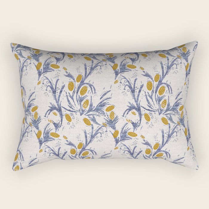 FRENCH LINEN THISTLE Rectangular Pillow Gallery Image 2