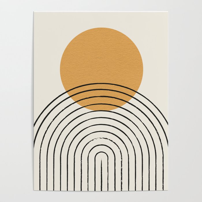 Gold Sun rainbow mid-century full Poster Gallery Image 4