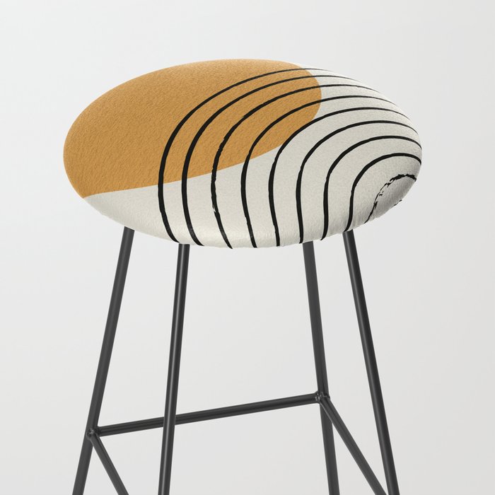 Gold Sun rainbow mid-century full Stool Gallery Image 2