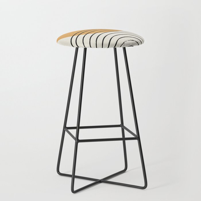 Gold Sun rainbow mid-century full Stool Gallery Image 1