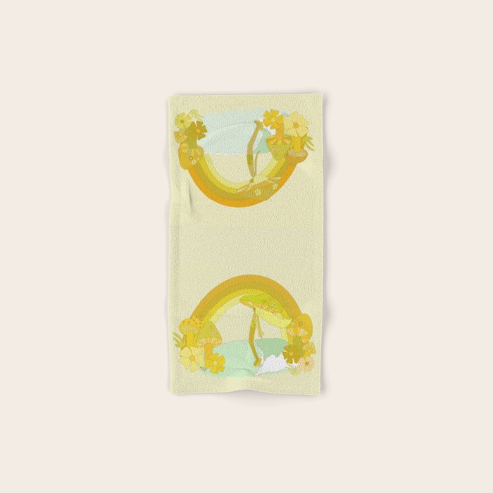 Mushy mushroom longboard surf retro floral daydreams by surfy birdy Bath Towel Gallery Image 1