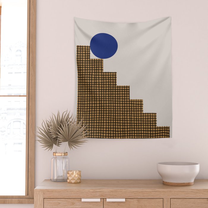 Blue Circle #2 Wall Tapestry Gallery Image 2