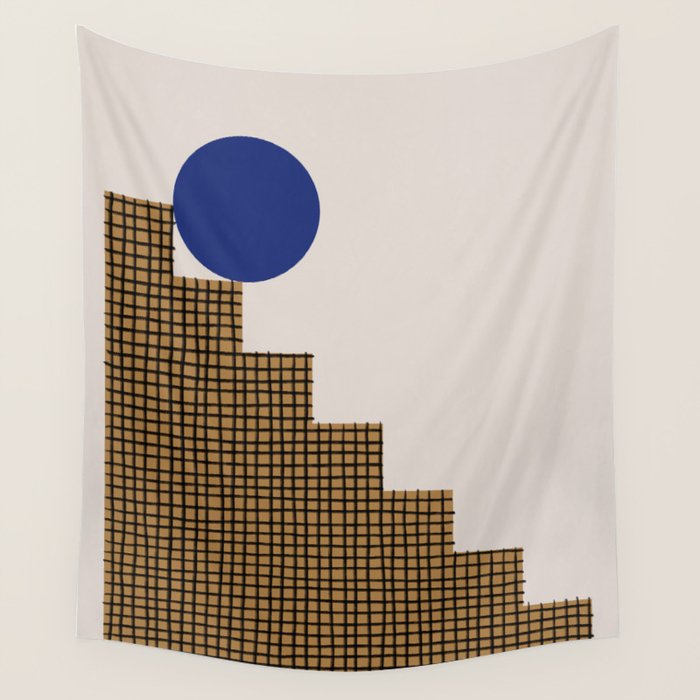 Blue Circle #2 Wall Tapestry Gallery Image 4