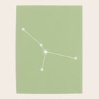 Cancer Zodiac Star Constellation Line Art Soft Green Poster Gallery Image 4