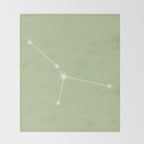 Cancer Zodiac Star Constellation Line Art Soft Green Throw Blanket Gallery Image 2