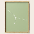 Cancer Zodiac Star Constellation Line Art Soft Green Serving Tray Gallery Image 1