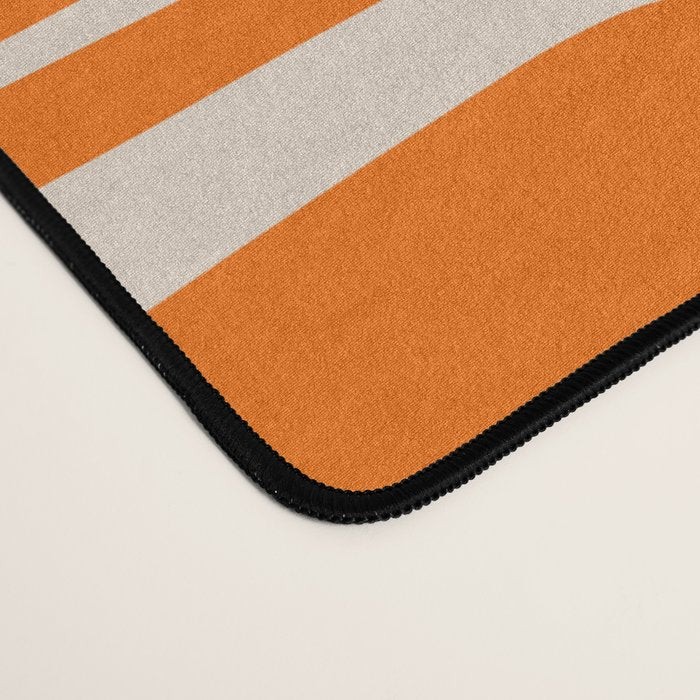 Mid Century Modern Piquet Abstract Multi Pattern Orange and Beige Desk Mat Gallery Image 4