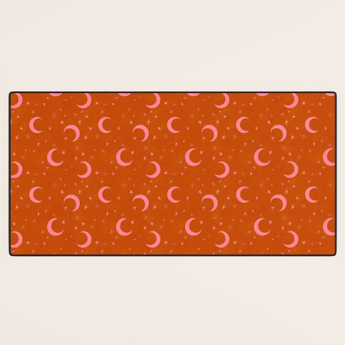 Goodnight Sky - pink and rust Desk Mat Gallery Image 3