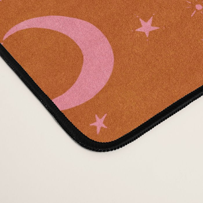 Goodnight Sky - pink and rust Desk Mat Gallery Image 4