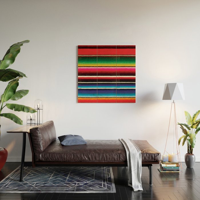 Serape Red  Wood Wall Art Gallery Image 2