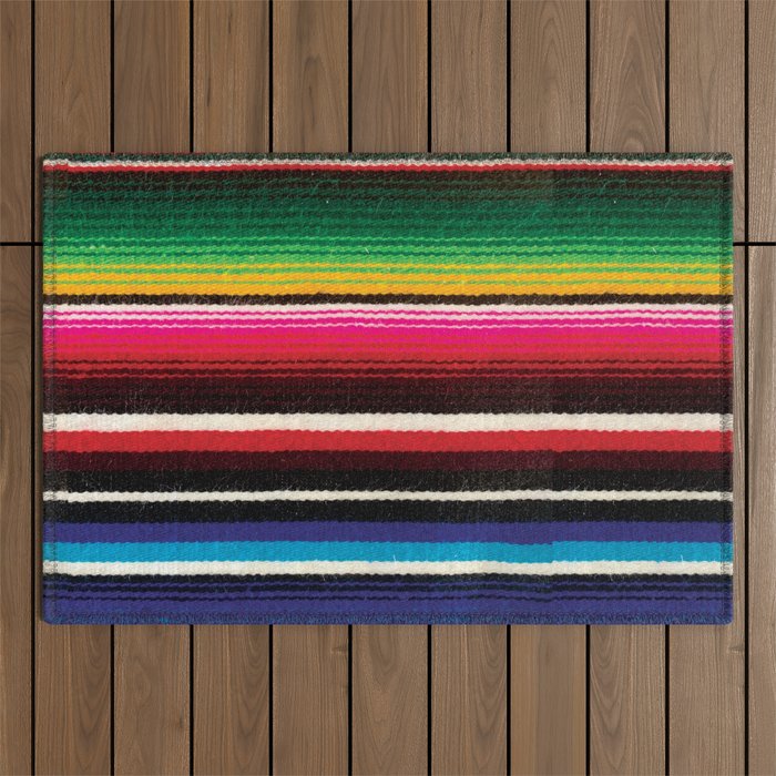 Serape Red  Outdoor Rug Gallery Image 1