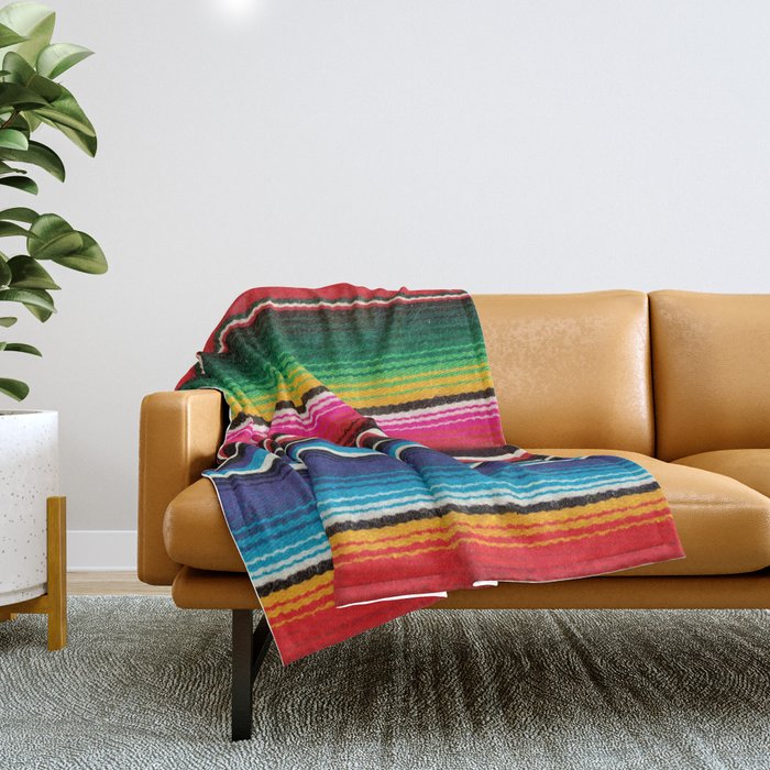 Serape Red  Throw Blanket Gallery Image 1