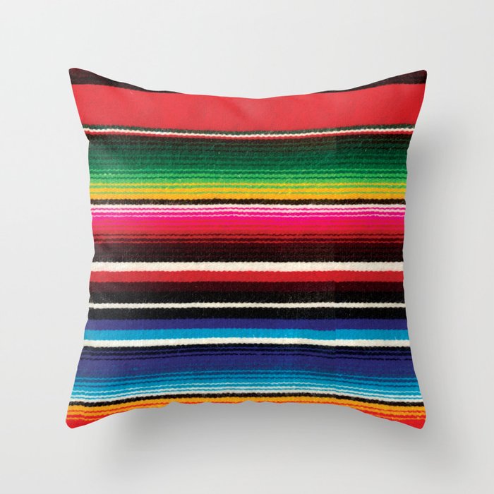 Serape Red  Throw Pillow Gallery Image 1