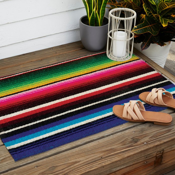 Serape Red  Outdoor Rug Gallery Image 2