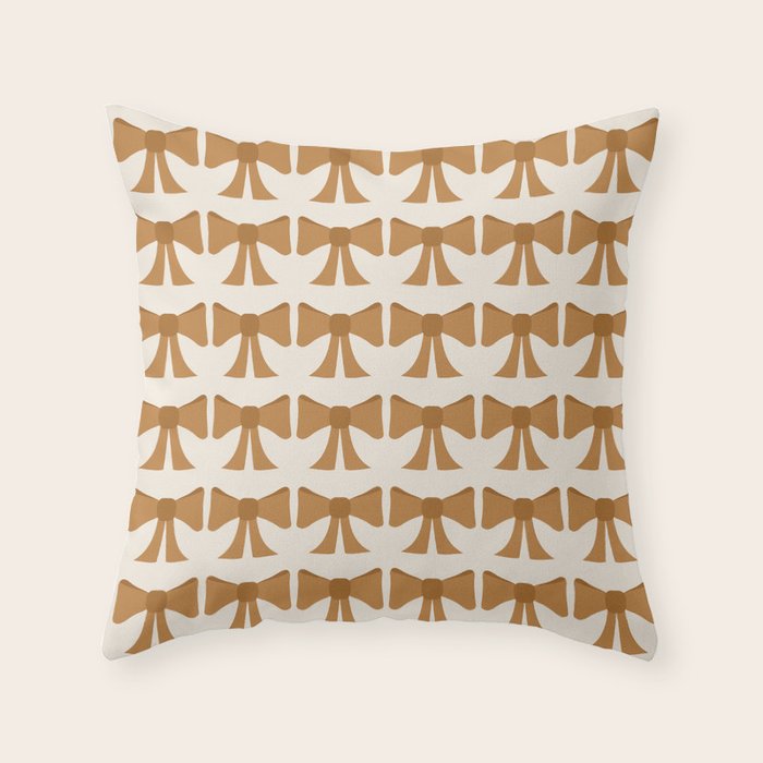 Vintage Bows VI Orange Throw Pillow Gallery Image 6