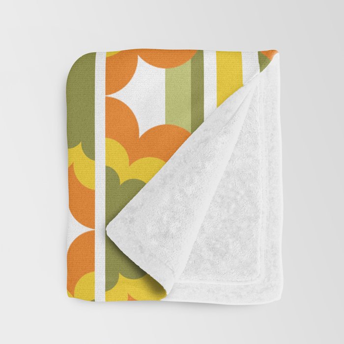 '70's Summer' Orange Yellow Green Throw Blanket Gallery Image 3