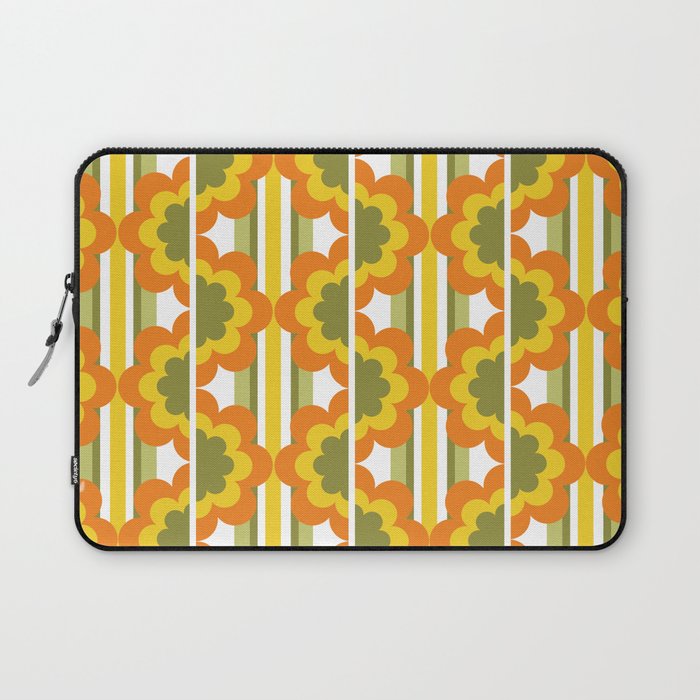 '70's Summer' Orange Yellow Green Laptop Sleeve Gallery Image 1