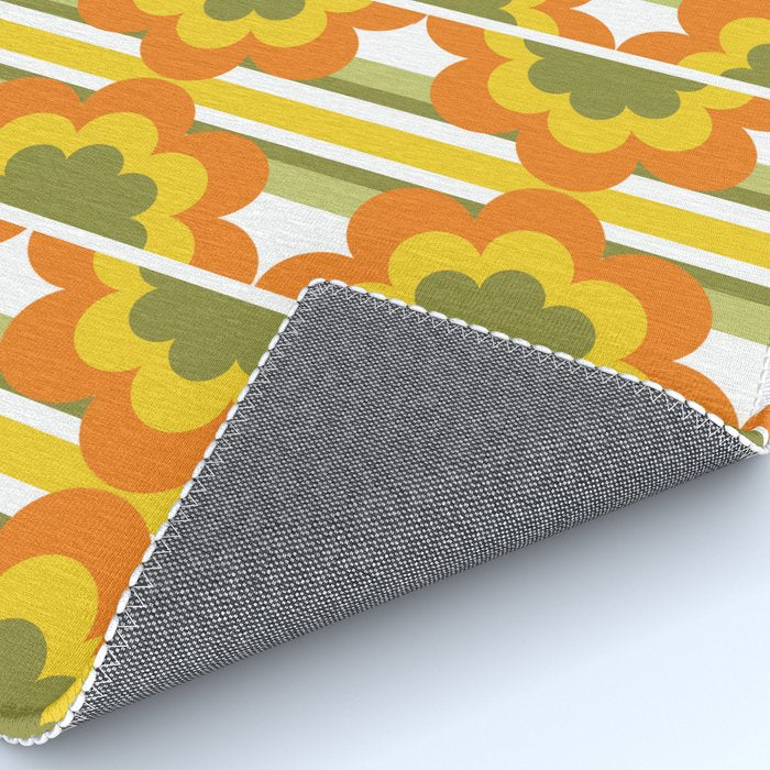 '70's Summer' Orange Yellow Green Rug Gallery Image 4