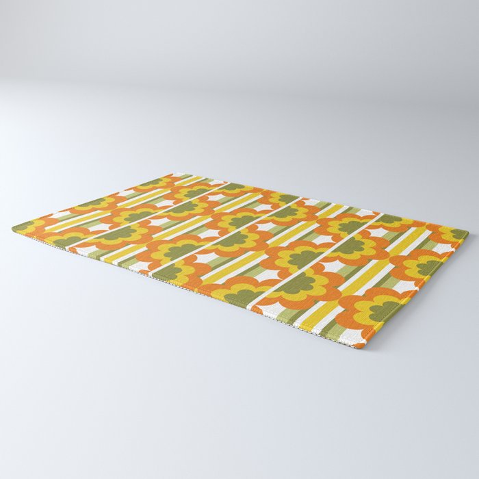 '70's Summer' Orange Yellow Green Rug Gallery Image 3