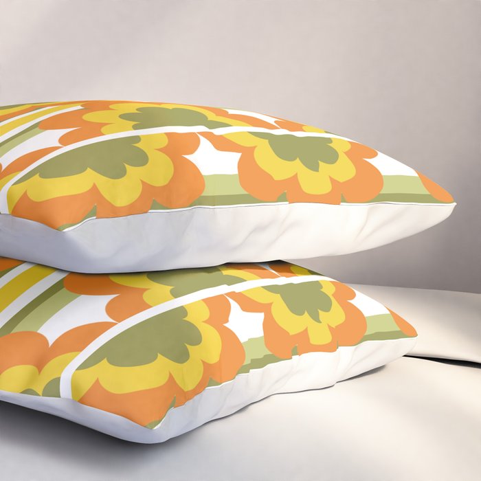 '70's Summer' Orange Yellow Green Pillow Sham Gallery Image 3