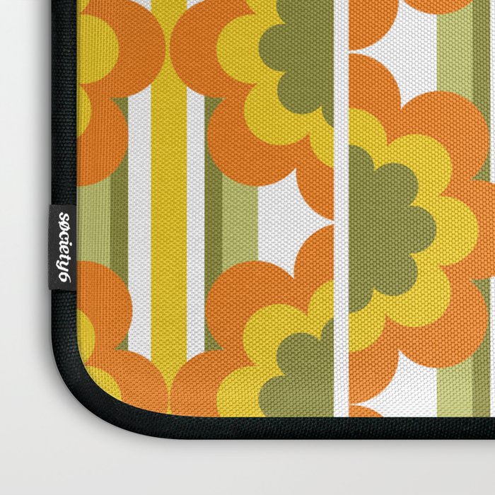 '70's Summer' Orange Yellow Green Laptop Sleeve Gallery Image 3