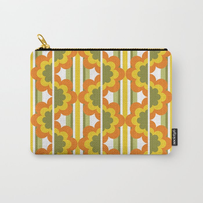 '70's Summer' Orange Yellow Green Carry All Pouch Gallery Image 1