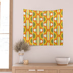 '70's Summer' Orange Yellow Green Wall Tapestry Gallery Image 2