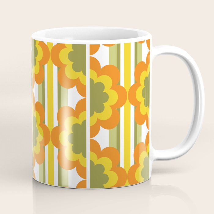 '70's Summer' Orange Yellow Green Coffee Mug Gallery Image 1