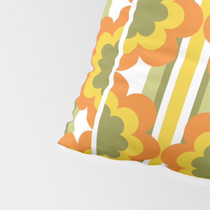 '70's Summer' Orange Yellow Green Pillow Sham Gallery Image 4
