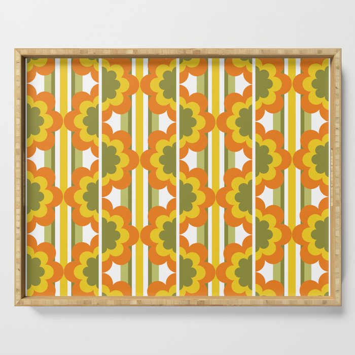 '70's Summer' Orange Yellow Green Serving Tray Gallery Image 1