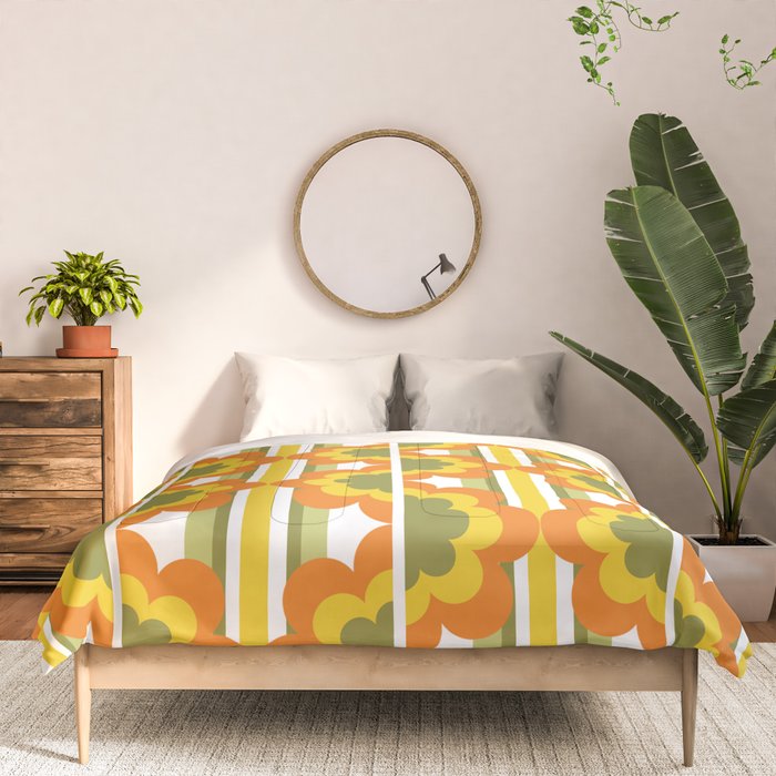 '70's Summer' Orange Yellow Green Comforter Gallery Image 3