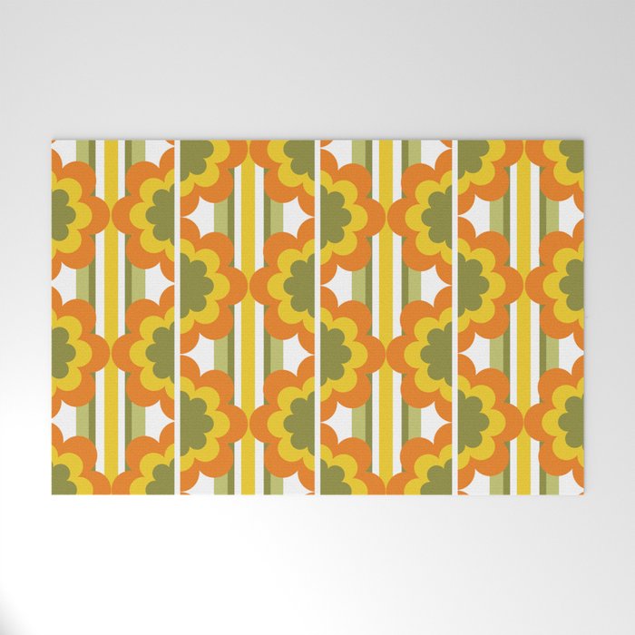 '70's Summer' Orange Yellow Green Welcome Mat Gallery Image 1