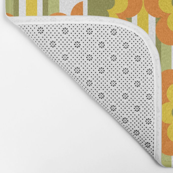 '70's Summer' Orange Yellow Green Bath Mat Gallery Image 2