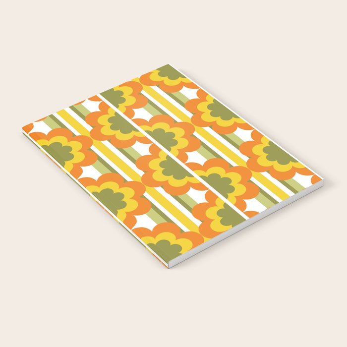 '70's Summer' Orange Yellow Green Notebook Gallery Image 1