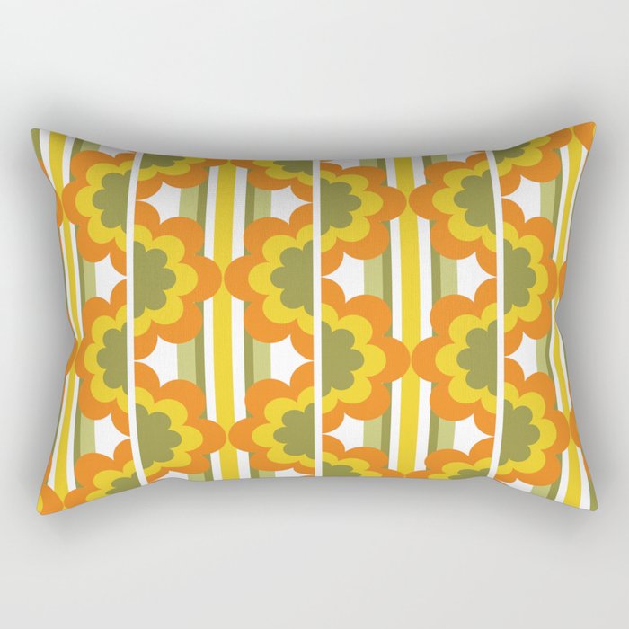 '70's Summer' Orange Yellow Green Rectangular Pillow Gallery Image 2