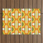 '70's Summer' Orange Yellow Green Outdoor Rug Gallery Image 1