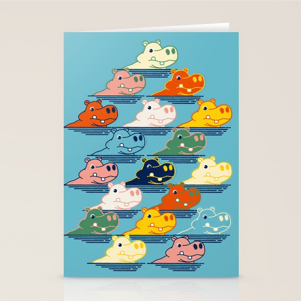 Happy Hippo Family Stationery Card Gallery Image 2