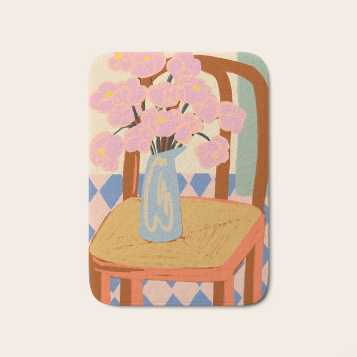 FLOWERS ON A CHAIR Bath Mat Gallery Image 1