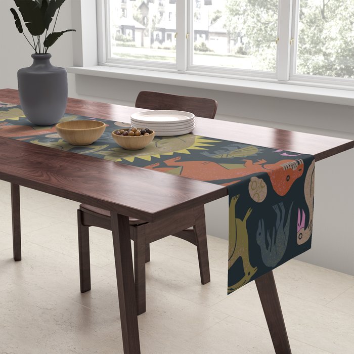Jurassic Friends (Dark) Table Runner Gallery Image 2