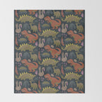 Jurassic Friends (Dark) Throw Blanket Gallery Image 2